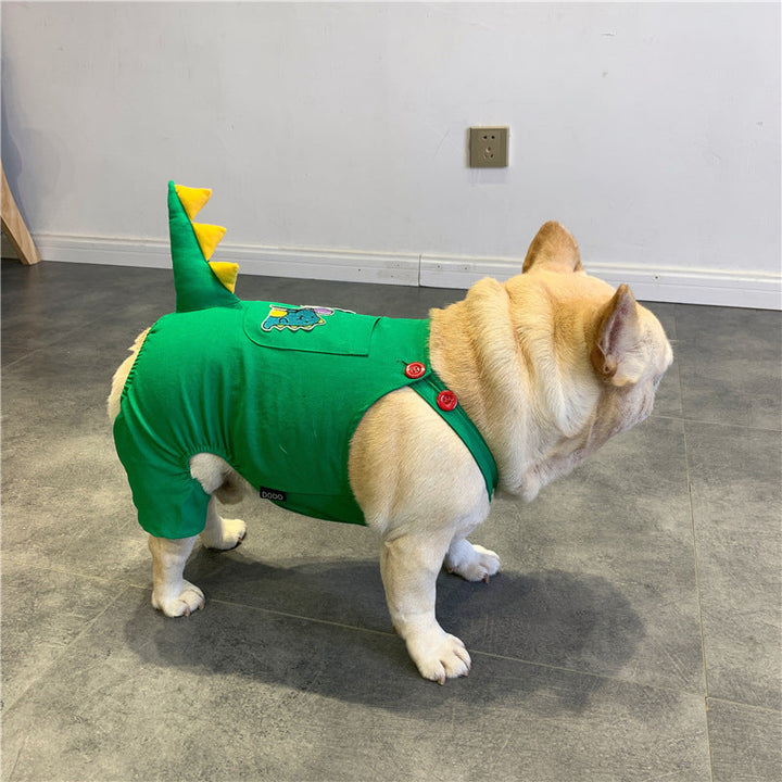 Dress Your Dog in Style with Our French Dinosaur Suspenders!