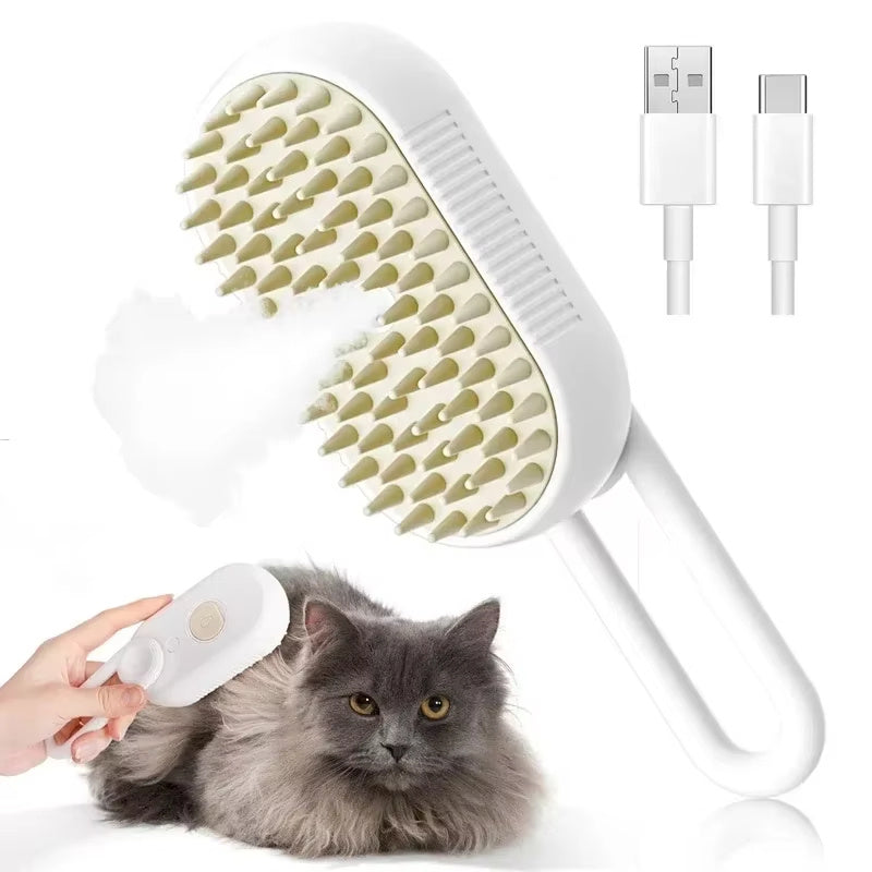 Steam Pet Brush Massage Dog Steamy Brush