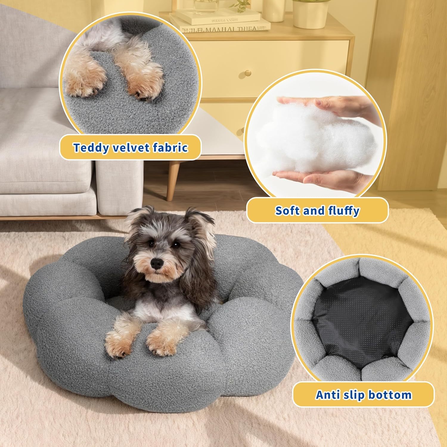 Indoor Cats Fluffy Flower Cat Dog Bed