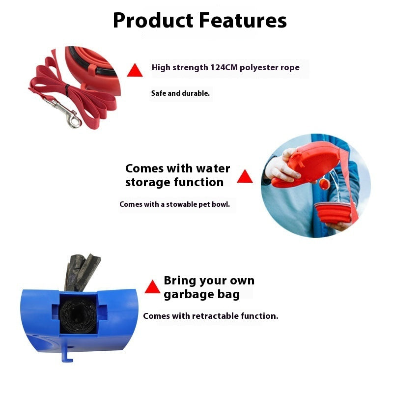 Outdoor Dog Walking Portable Holding Rope