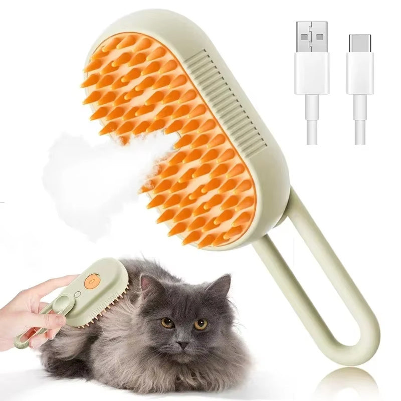 Steam Pet Brush Massage Dog Steamy Brush